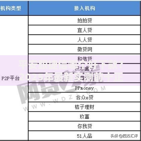 平安跟捷信哪个好下款？2025年最新实测前十正规平台轻松下款