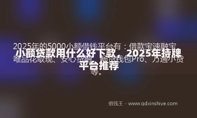 小额贷款用什么好下款，2025年持牌平台推荐