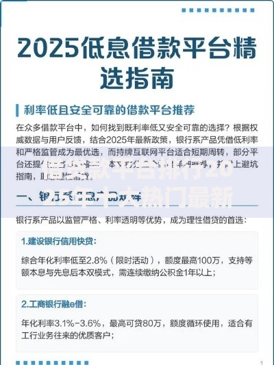 借贷款平台排行2025年十大热门最新口子查询指南