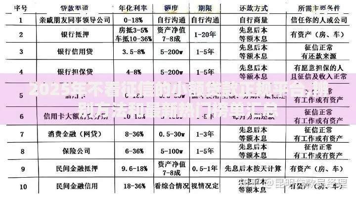 2025年不看征信的小额贷款正规平台,辨别方法和最新热门榜单汇总