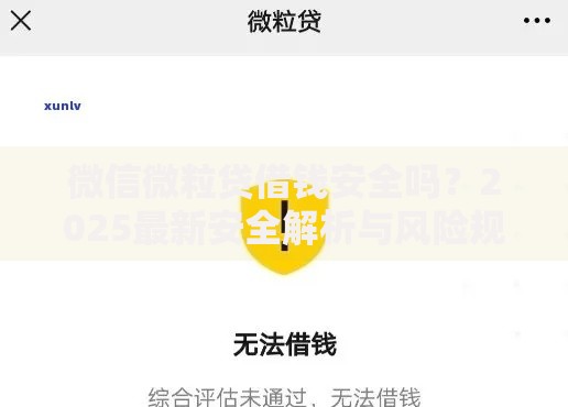 微信微粒贷借钱安全吗?2025最新安全解析与风险规避指南 微信微粒贷借钱安全吗?2025最新安全解析与风险规避指南