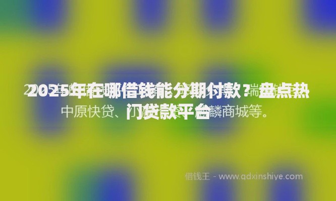 2025年在哪借钱能分期付款?盘点热门贷款平台 2025年在哪借钱能分期付款?盘点热门贷款平台