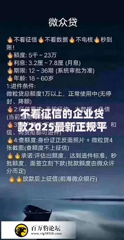 不看征信的企业贷款2025最新正规平台可靠下款 不看征信的企业贷款2025最新正规平台可靠下款