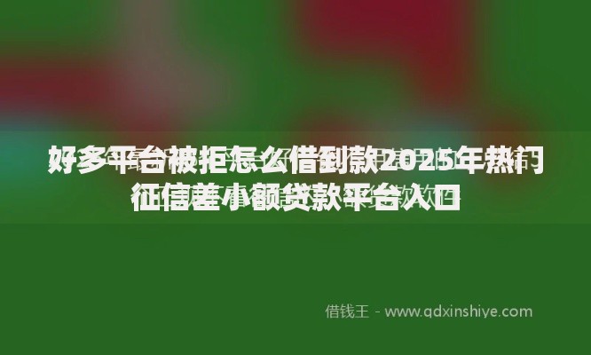 好多平台被拒怎么借到款2025年热门征信差小额贷款平台入口 好多平台被拒怎么借到款2025年热门征信差小额贷款平台入口