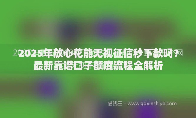 2025年放心花能无视征信秒下款吗？最新靠谱口子额度流程全解析