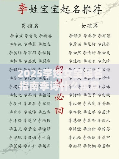 2025李姓女宝起名指南李诗什么寓意好诗经中最火带诗字灵气女孩名字