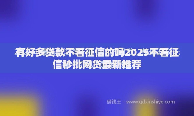 有好多贷款不看征信的吗2025不看征信秒批网贷最新推荐
