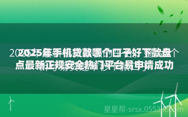 2025年手机贷款哪个口子好下款盘点最新正规安全热门平台易申请成功率高