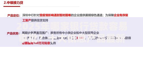 2025年哪家银行贷款容易审批？十大低息产品最新放款攻略
