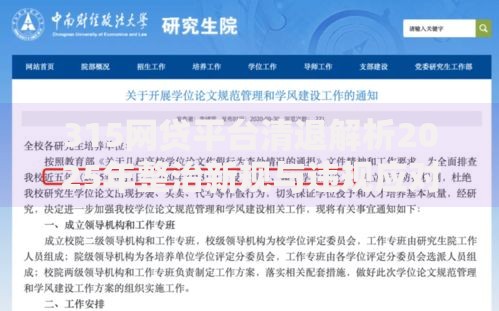 315网贷平台清退解析2025年整治新规与违规应对策略
