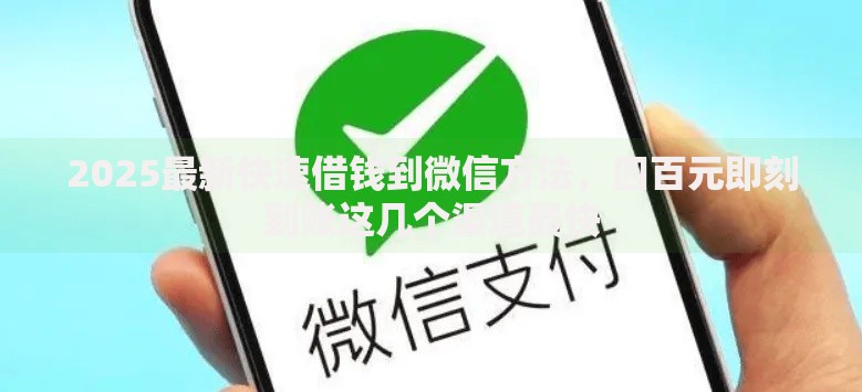 2025最新快速借钱到微信方法，四百元即刻到账这几个渠道最快