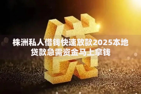 株洲私人借钱快速放款2025本地贷款急需资金马上拿钱
