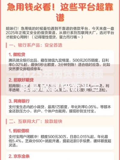 2025年网贷谁家额度高放款快新平台热门排行榜推荐 2025年网贷谁家额度高放款快新平台热门排行榜推荐