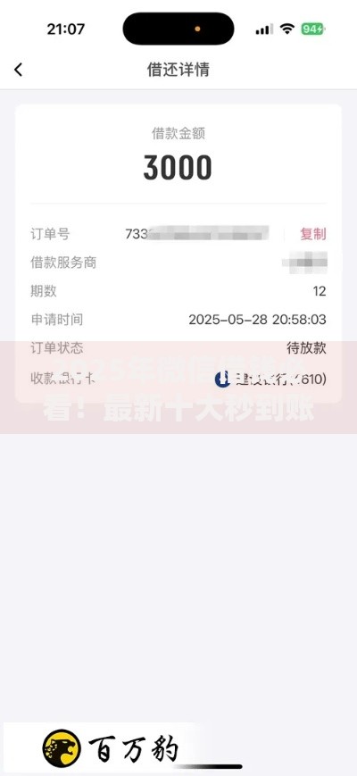 2025年微信借钱必看！最新十大秒到账平台黑户包下快速借款