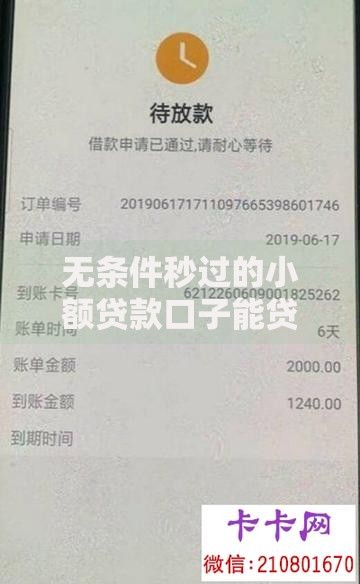 无条件秒过的小额贷款口子能贷吗2025最新平台热推