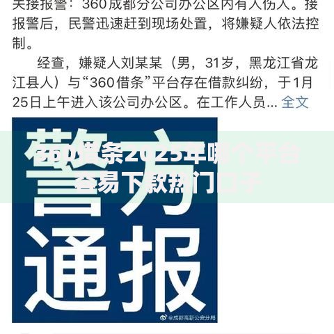 360借条2025年哪个平台容易下款热门口子