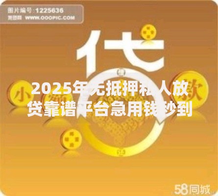 2025年无抵押私人放贷靠谱平台急用钱秒到账低利息正规渠道