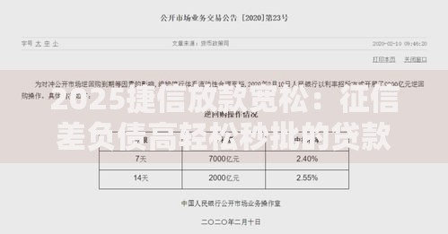 2025捷信放款宽松：征信差负债高轻松秒批的贷款平台汇总