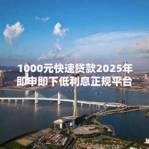 1000元快速贷款2025年即申即下低利息正规平台免审核直接到账推荐