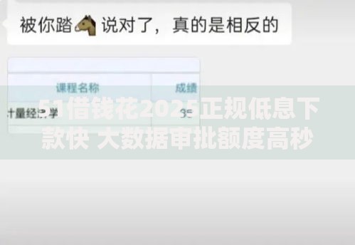 51借钱花2025正规低息下款快 大数据审批额度高秒刷脸到账