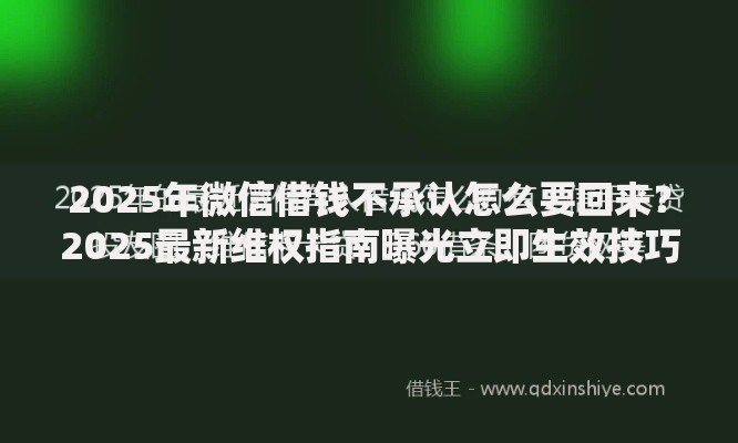 2025年微信借钱不承认怎么要回来？2025最新维权指南曝光立即生效技巧