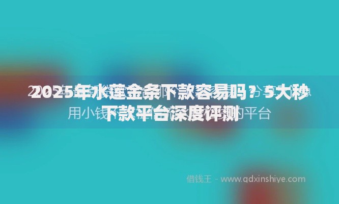 2025年水莲金条下款容易吗？5大秒下款平台深度评测