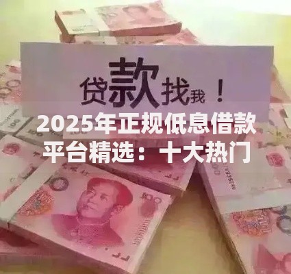 2025年正规低息借款平台精选：十大热门借贷新方案及渠道推荐
