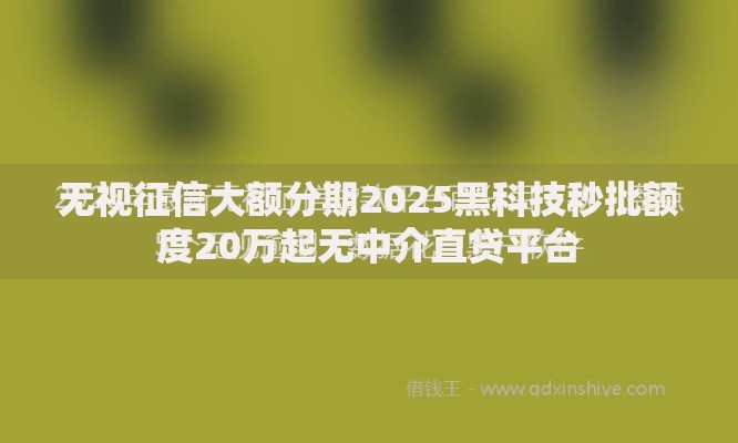 无视征信大额分期2025黑科技秒批额度20万起无中介直贷平台