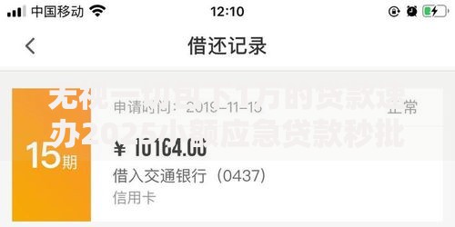 无视一切包下1万的贷款速办2025小额应急贷款秒批免检当日放款