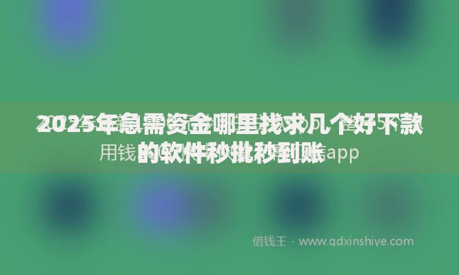 2025年急需资金哪里找求几个好下款的软件秒批秒到账