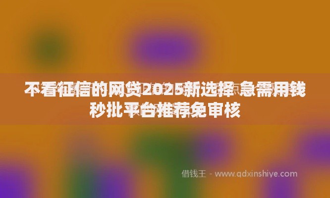 不看征信的网贷2025新选择 急需用钱秒批平台推荐免审核