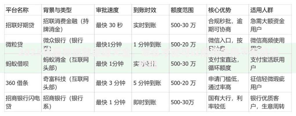 2025年最新贷款渠道大全，怎么才能可以借钱急用不看征信秒批