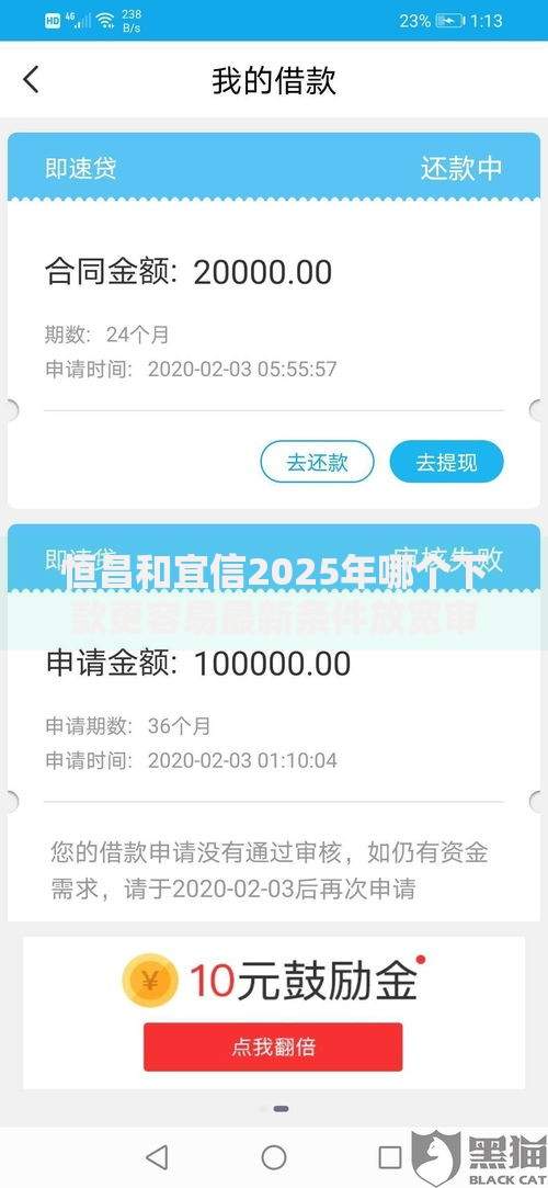 恒昌和宜信2025年哪个下款更容易最新条件放宽审核速度对比