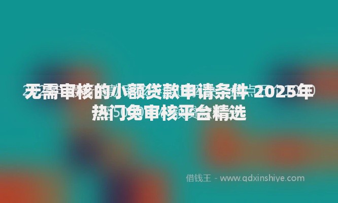 无需审核的小额贷款申请条件 2025年热门免审核平台精选