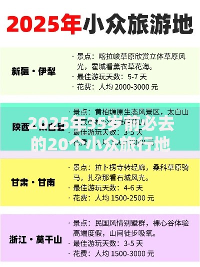 2025年35岁前必去的20个小众旅行地推荐清单 2025年35岁前必去的20个小众旅行地推荐清单