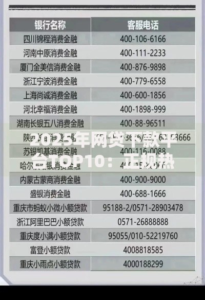 2025年网贷下款平台TOP10：正规热门渠道安全申领指南