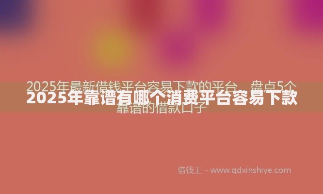 2025年靠谱有哪个消费平台容易下款