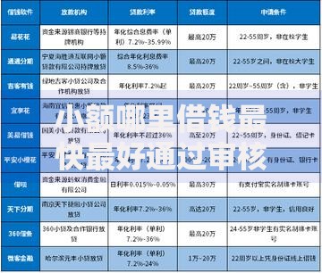 小额哪里借钱最快最好通过审核有哪些？10个比较容易贷款的平台推荐给你