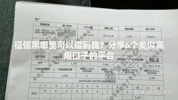 征信黑哪里可以借到钱?分享6个类似高炮口子的平台 征信黑哪里可以借到钱?分享6个类似高炮口子的平台
