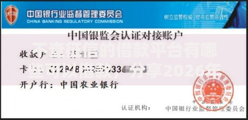 不查征信的借款平台有哪些可以借款，分享2026年最新5个平台黑户可以下款的那种
