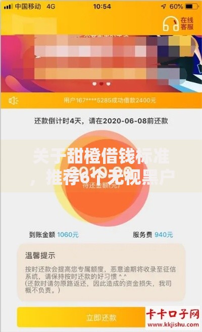 关于甜橙借钱标准，推荐6个无视黑户下款口子给你