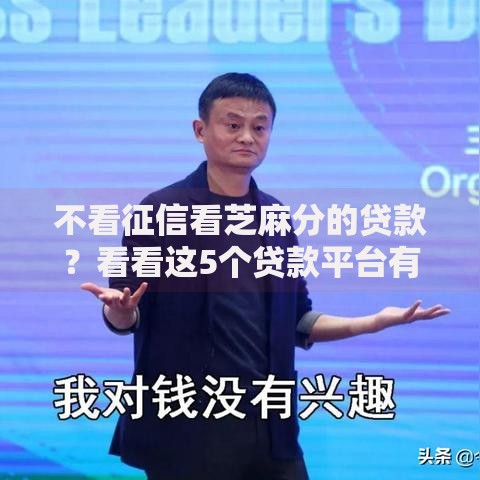 不看征信看芝麻分的贷款？看看这5个贷款平台有没有能下款的