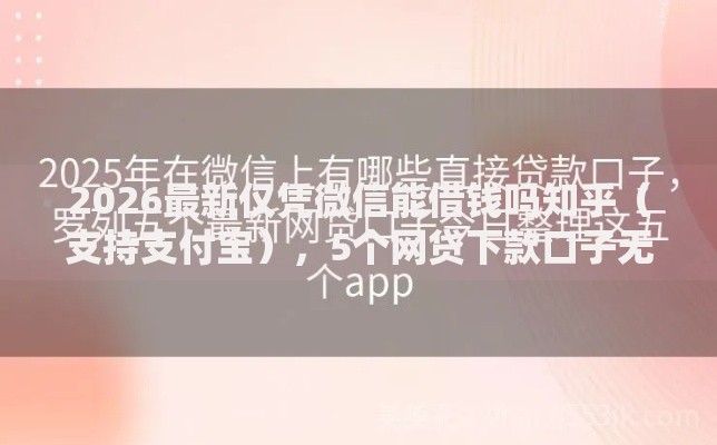 2026最新仅凭微信能借钱吗知乎（支持支付宝），5个网贷下款口子无私分享