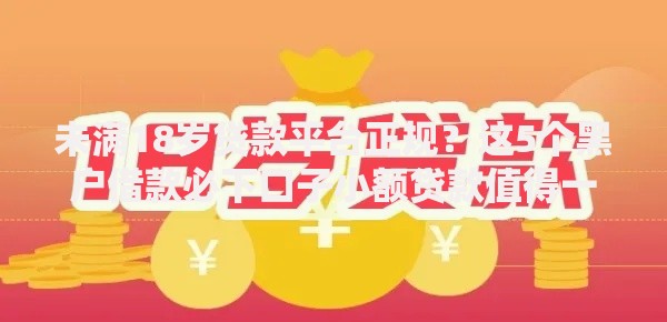 未满18岁贷款平台正规？这5个黑户借款必下口子小额贷款值得一试