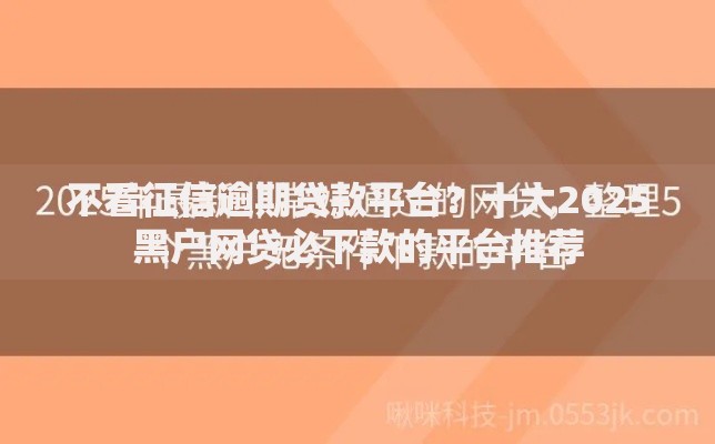 不看征信逾期贷款平台？十大2025黑户网贷必下款的平台推荐