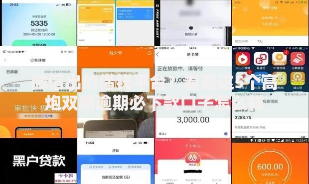 微信出的借钱平台？看看这5个高炮双黑逾期必下款口子怎么样