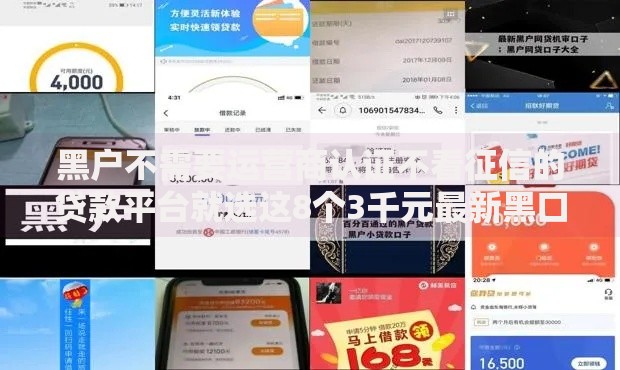 黑户不需要运营商认证不看征信的贷款平台就选这8个3千元最新黑口子秒过的