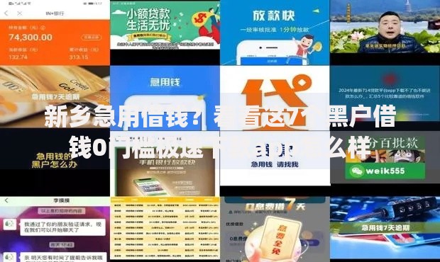 新乡急用借钱？看看这7个黑户借钱0门槛极速下款app怎么样