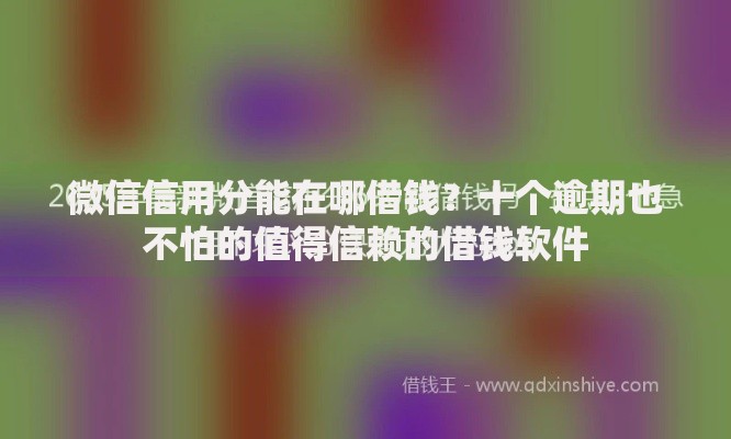 微信信用分能在哪借钱？十个逾期也不怕的值得信赖的借钱软件