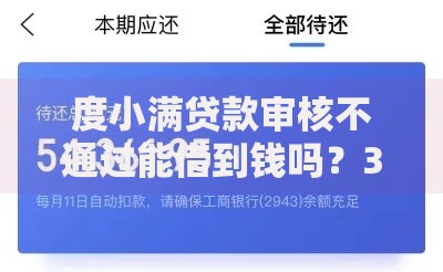 度小满贷款审核不通过能借到钱吗?3000元无门槛借款8个平台推荐 度小满贷款审核不通过能借到钱吗?3000元无门槛借款8个平台推荐